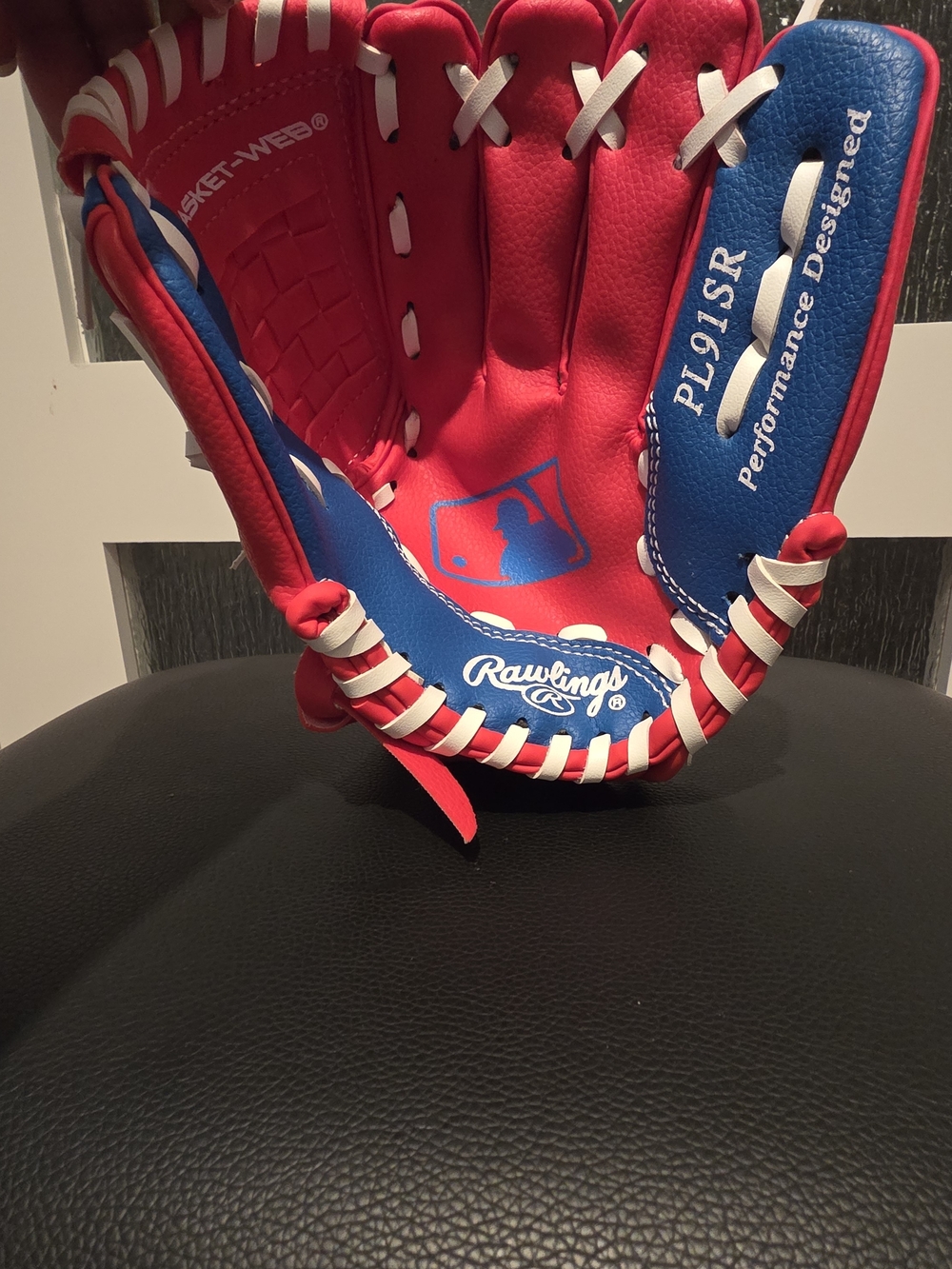 Rawlings Kids' Red & Blue Baseball Glove - PL91SR